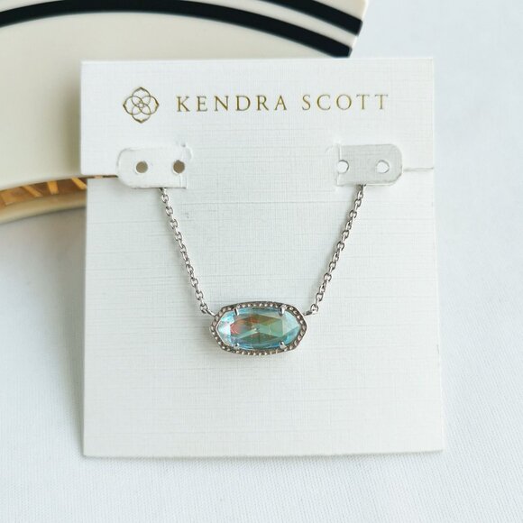 Kendra Scott Elisa Silver Dichroic Glass Necklace - Picture 2 of 4